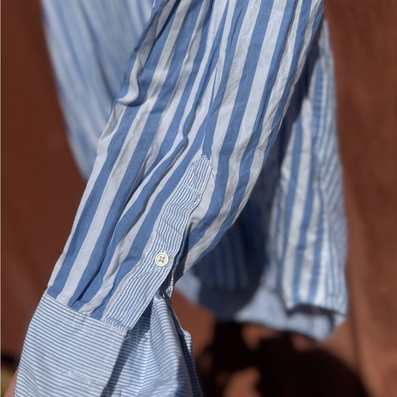 GAP Light Blue and White Pinstripe Shirt - Picture 7 of 10